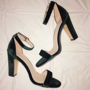 Green Velvet Heels